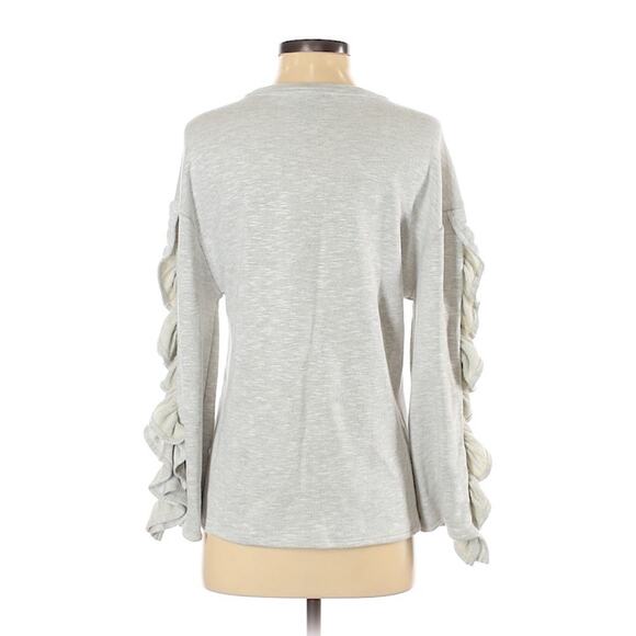 Chelsea & Theodore Embroidered Ruffle Sweatshirt - Gray - Small - Picture 4 of 8